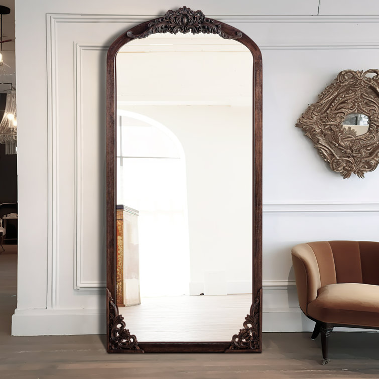antry wood arch mirror-